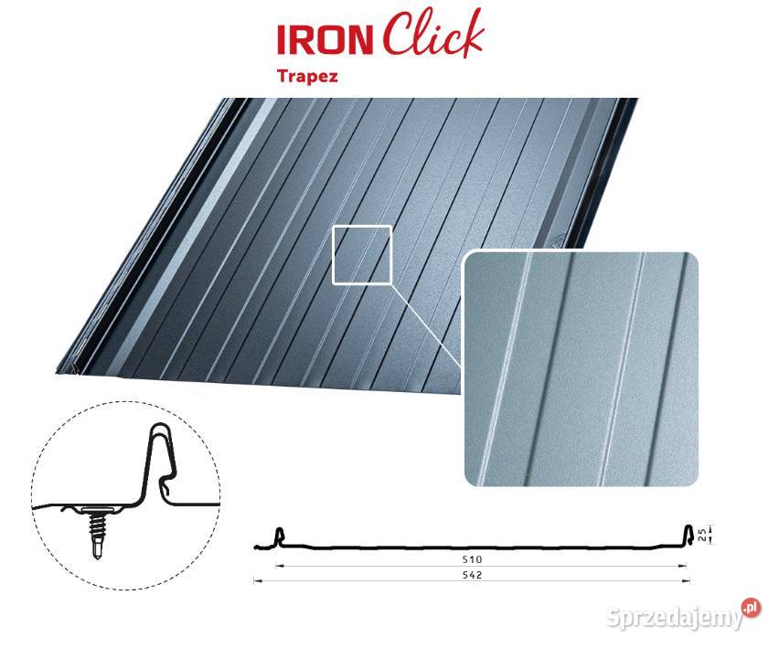 Budmat Panel dachowy IRON Click na Rąbek stojący Pokrycia dachowe Kłobuck