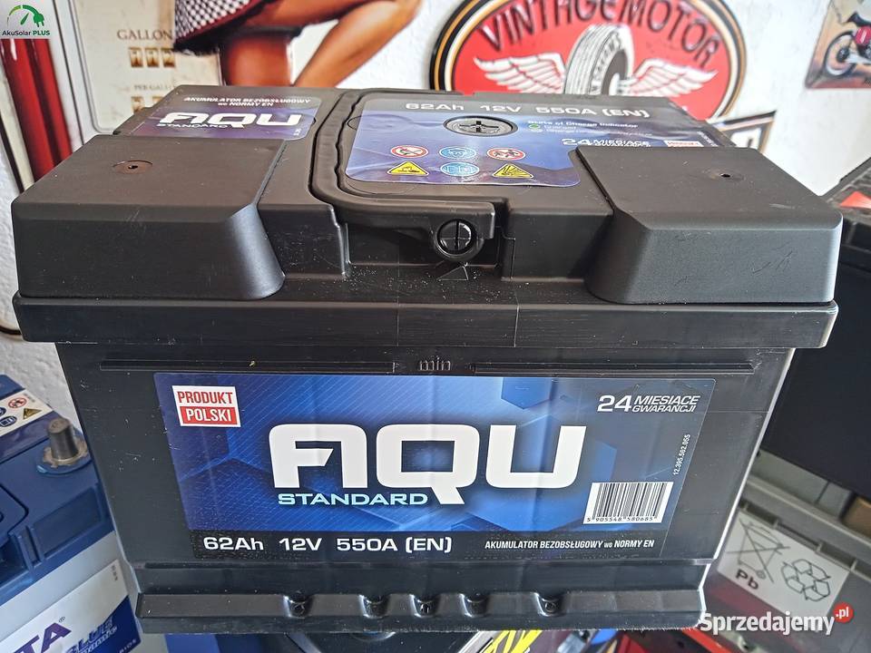 Akumulator AQU 62Ah 550A P Częstochowa śląskie sprzedam