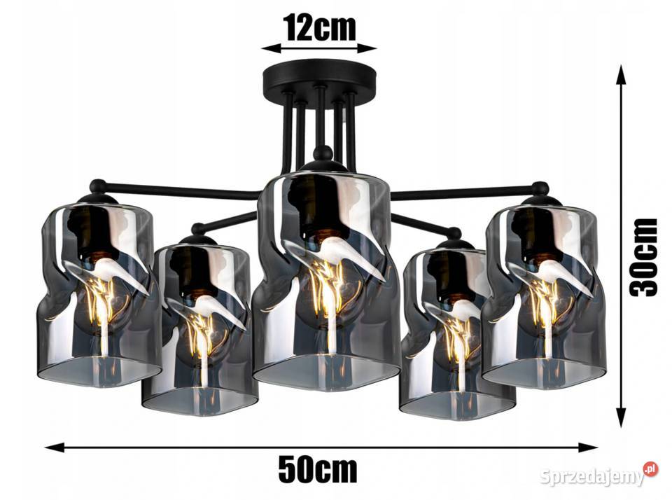 LAMPA SUFITOWA 5 ramienna SZKLANA kolory Polska podlaskie
