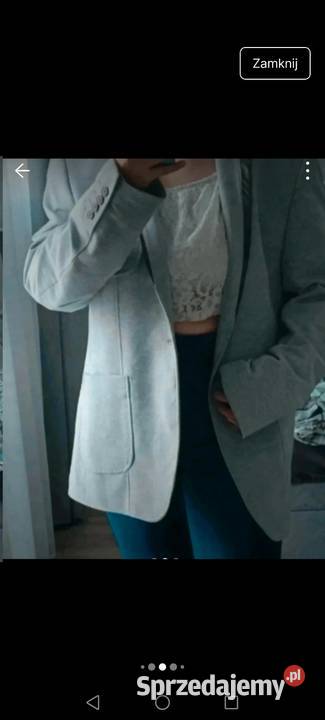 Marynarka szara o kroju męskim Pinterest Old szary/srebrny