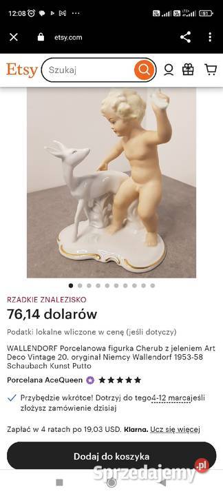 VINTAGE WALLENDORF NIEMCY PORCELANOWA FIGURKA Pabianice