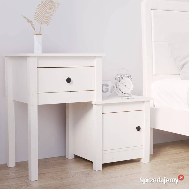 Szafka nocna biała 795x38x655 lite drewno