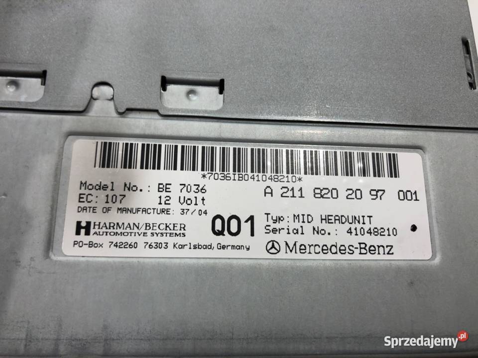 RADIO MERCEDES W211 A2118202097 0209 ODTWARZACZ Sprzęt audio fabryczny