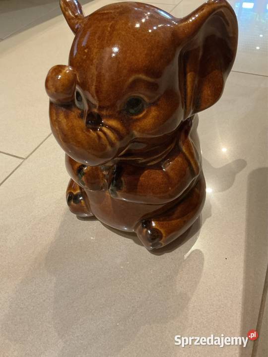 Słoń Porcelanowy Tajemny Schowek Sygnowany Czasy Nowa Sól