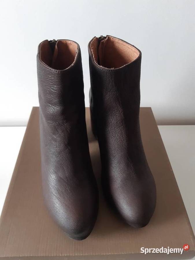 Nowe skórzane botki Kanna na szerokim obcasie 25cm Kraków sprzedam