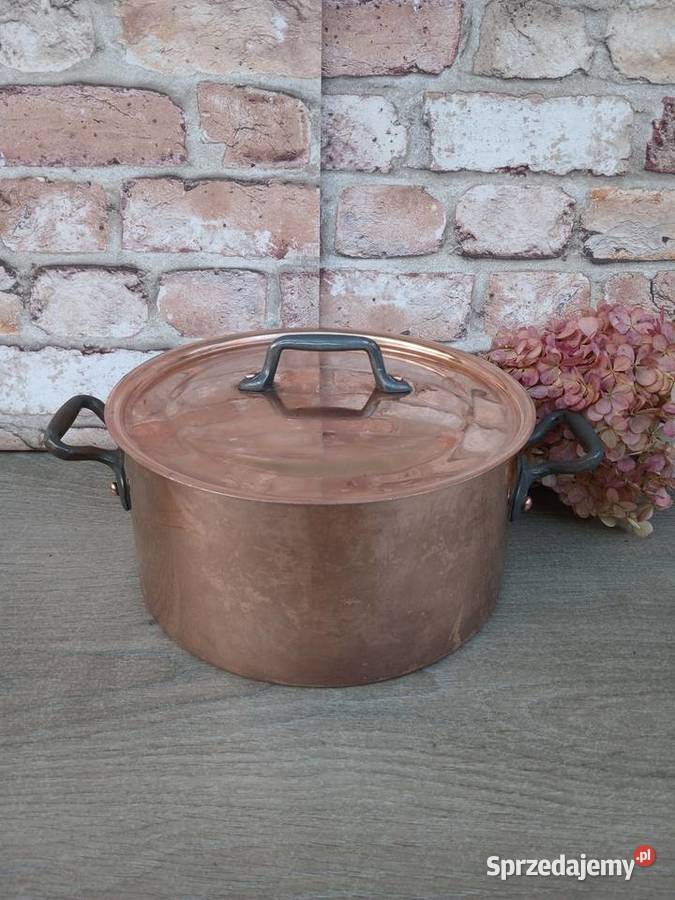 Miedziany garnek z pokrywką poj 4 litry mazowieckie Warszawa sprzedam