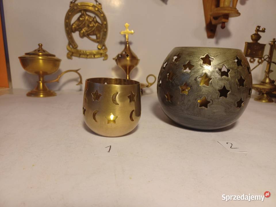 Mosiężny świecznik lampion Kolekcja Poznań