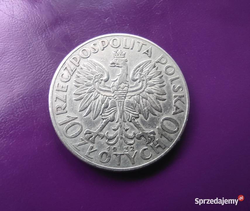 Moneta II RP 10 1932 GŁOWA KOBIETY zzm Srebro mazowieckie Pruszków sprzedam