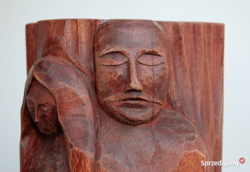 Święta Rodzina rzeźba drewno rękodzieło lata 90 Lublin