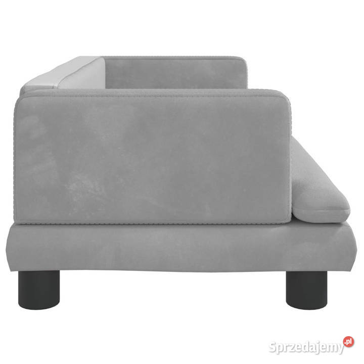 Sofa dzieci jasnoszara 80x45x30 aksamit Warszawa