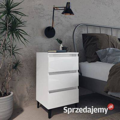 vidaXL 2 szafki nocne z metalowymi nóżkami białe Warszawa