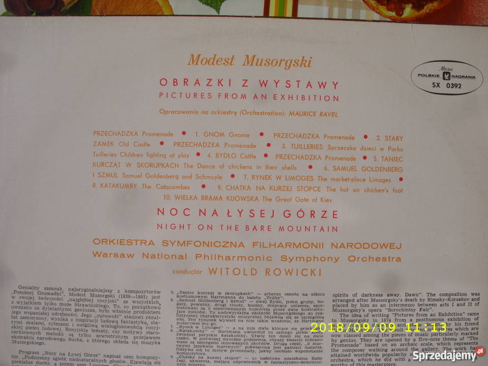 MODEST MUSORGSKIOBRAZKI LP winylowa Wołów