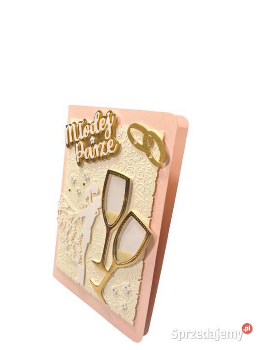 Kartka ślubna z kieliszkami łódzkie Brzeziny