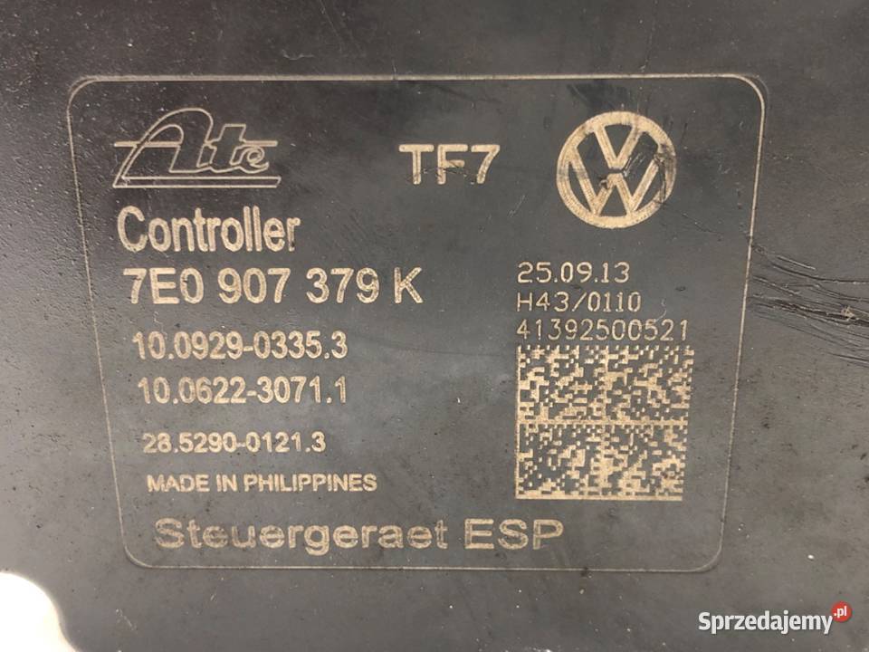 POMPA ABS VW TRANSPORTER T5 7E0907379K 20 102 osobowe Układ ABS i ESP