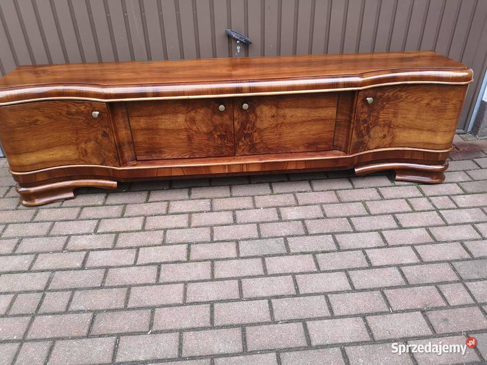 Komoda ARTDECO Orzech Unikatowa Niska RTV Stara Swarzędz