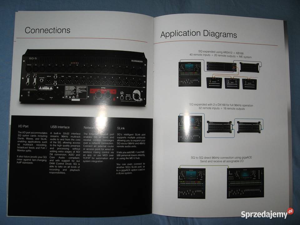 Allen Heath SQ brochure broszura informacyjna Sprzęt estradowy, studyjny i DJ-ski Kępice