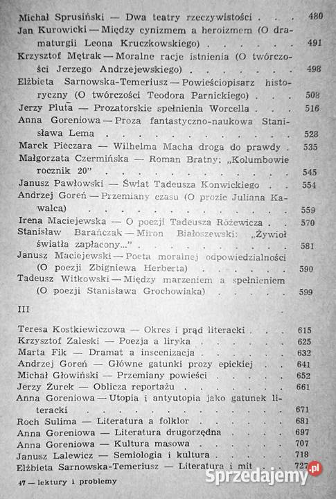 Lektury i problemy Janusz Maciejewski Pozostałe sprzedam