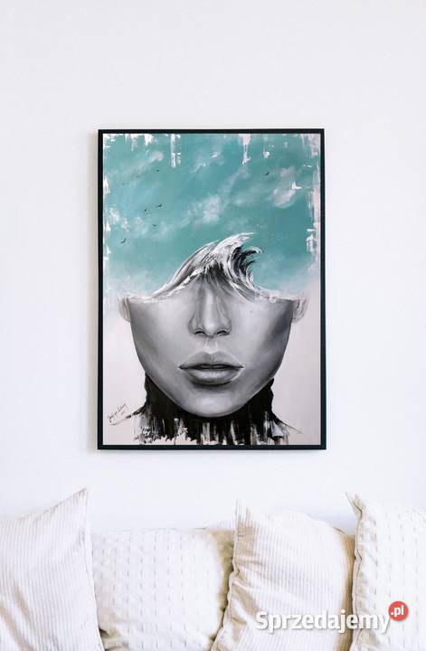 Abstrakcja twarz kobiety kobieta morze Malarstwo Warszawa