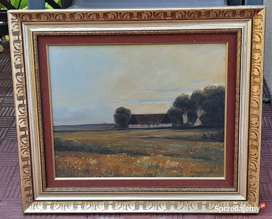 Viktor Rasmussen Krajobraz złota rama cenny Iłża sprzedam