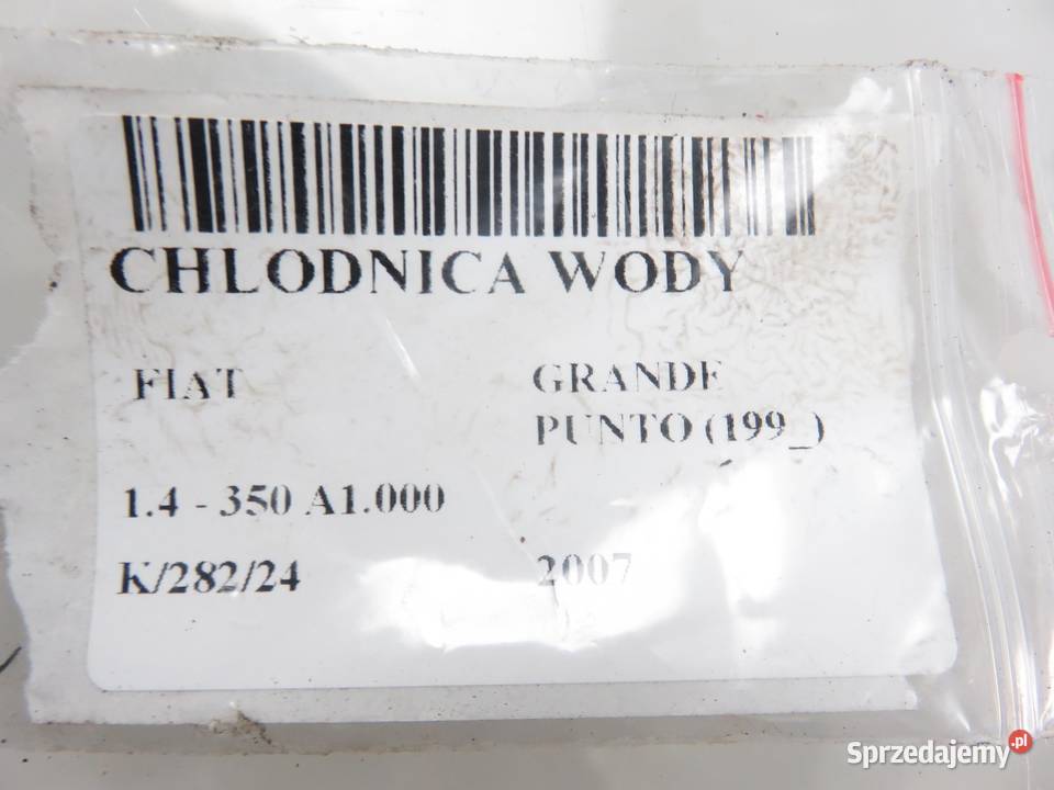 CHŁODNICA WODY FIAT GRANDE PUNTO 14 99000039 małopolskie