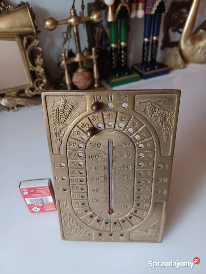 Piękny sygnowany mosiężny kalendarz z Poznań