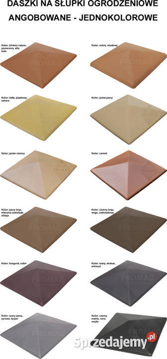 Daszki klinkierowe na słupek 38x38 KLINKIER luna Gdańsk sprzedam