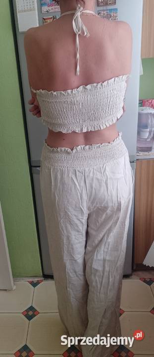 LXL Shein Lniany Zestaw letni spodnie top Kraków