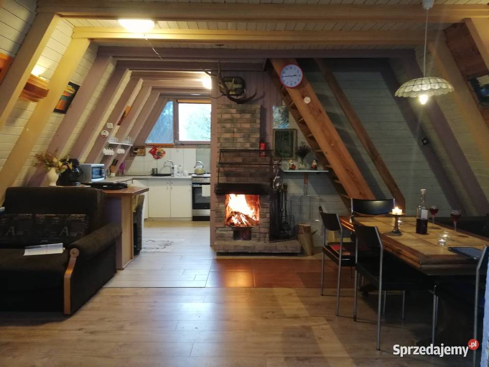 Domek letniskowy jeziorem z kominkiem działka Sosno