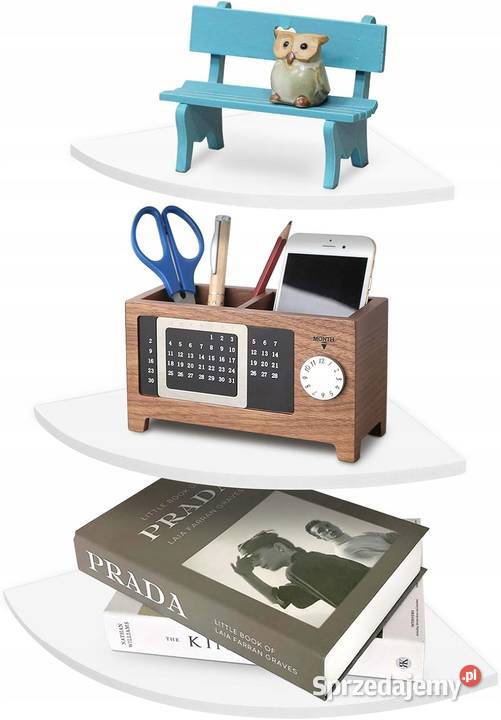 Narożne półki ścienne 3poziomowa biała okrągła Myszyniec sprzedam