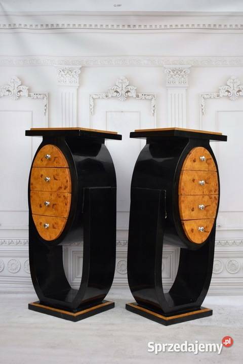 Dwa Nakastliki Stoliki Szafki Nocne Art Deco 3 Dom i Ogród Kraków