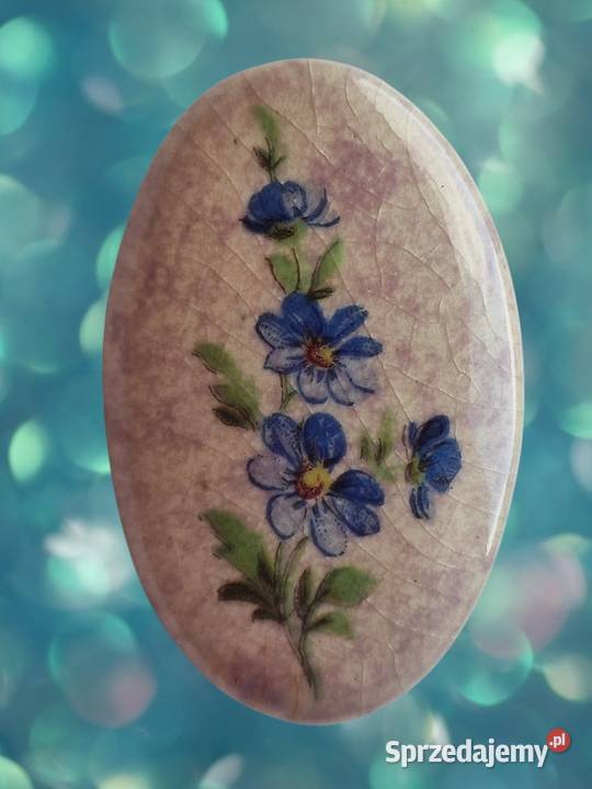 VINTAGE PRL BROSZKA NIEZAPOMINAJKI PORCELANA Częstochowa