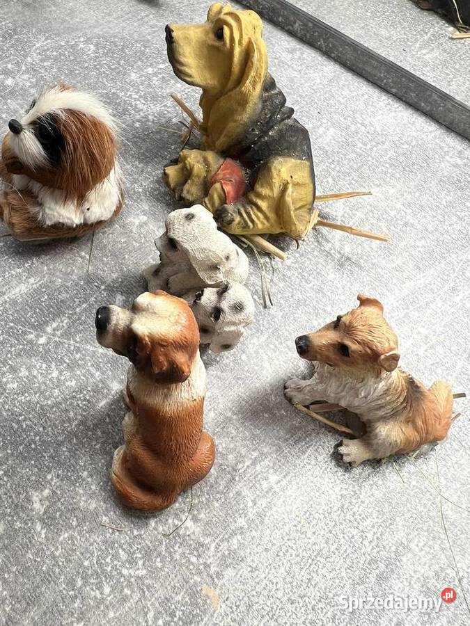 Zestaw 5 figurek zwierzątek piesków psy figury Jasło