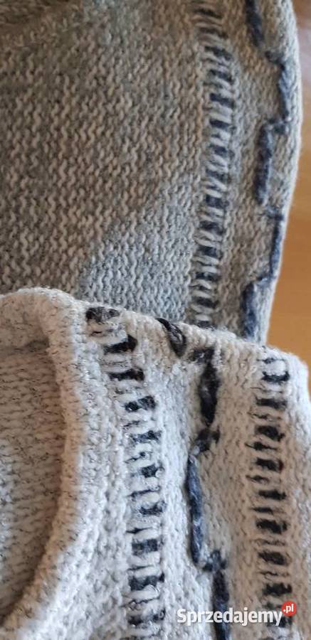 XL sweter 2 sztuki damski męski szary biały szary/srebrny