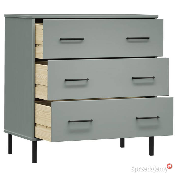 Komoda OSLO z 3 szufladami szara 77x40x795 lite mazowieckie Warszawa