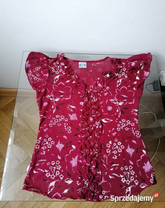 NOWA WIŚNIOWA BLUZKA Z SIATECZKI RXL