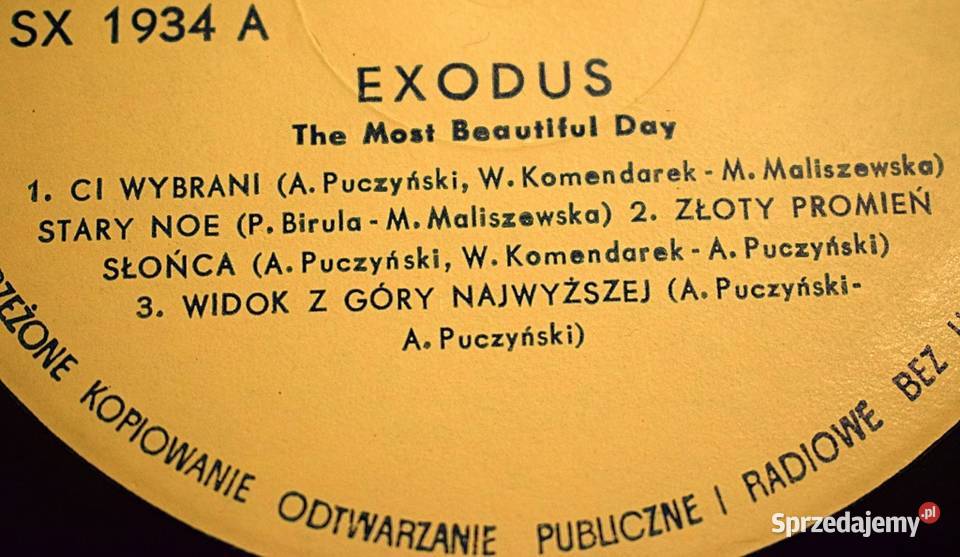 Exodus Najpiękniejszy dzień Stan płyta winylowa Muzyka