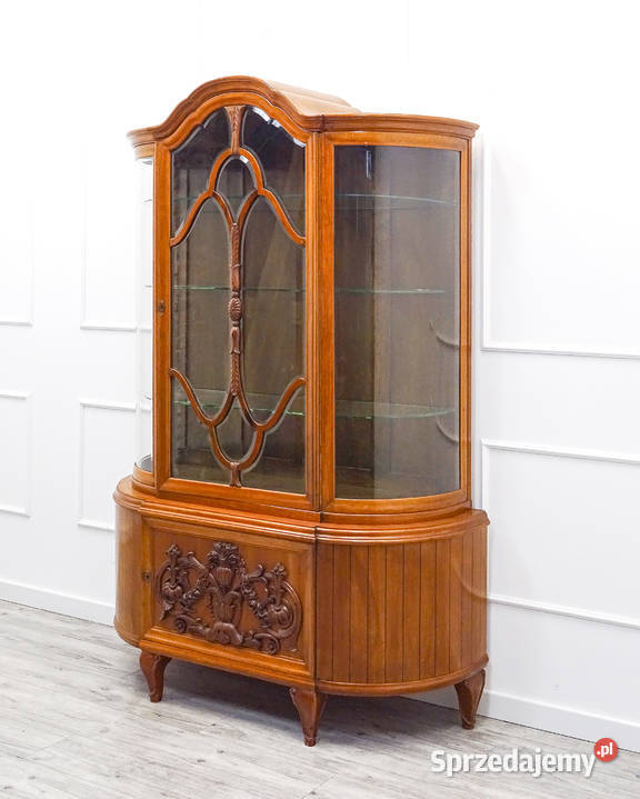 Dębowa Witryna Ludwik PÓŁOKRĄGŁE szyby ZDOBIONY wielkopolskie Kalisz sprzedam