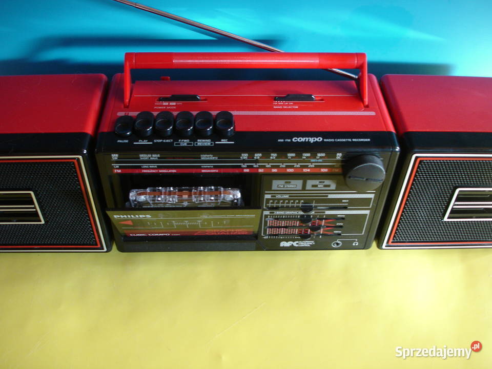 RADIO CASSETTE RECORDER PHILIPS CUBIC COMPO D8264 - VINTAGE - POUR PIECES