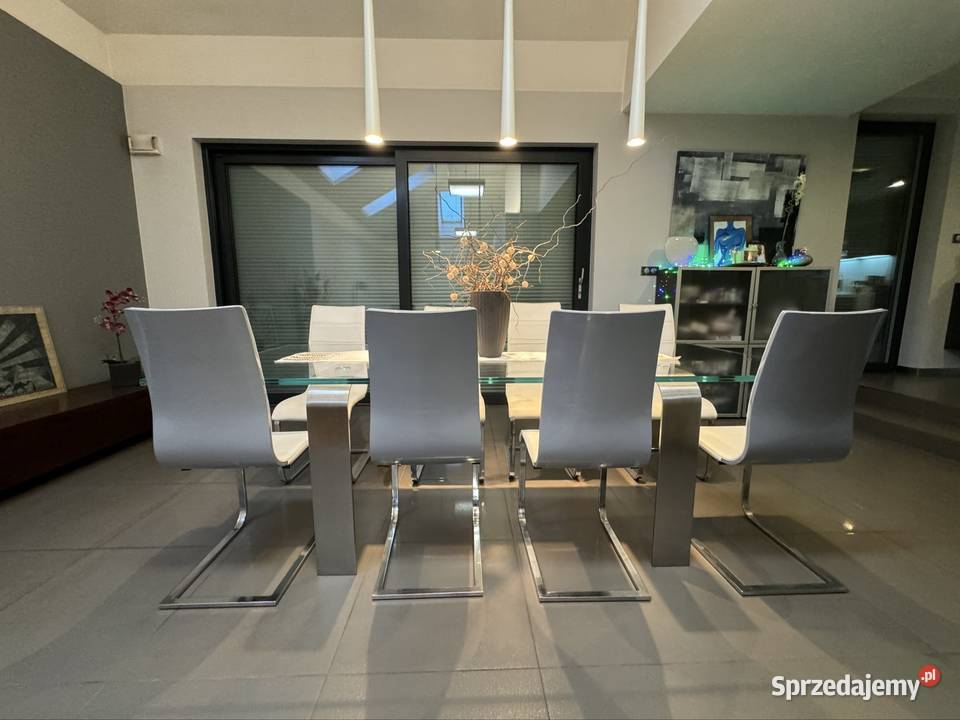 Luksusowy Stół szklany z nogami z nierdzewnymi Bydgoszcz