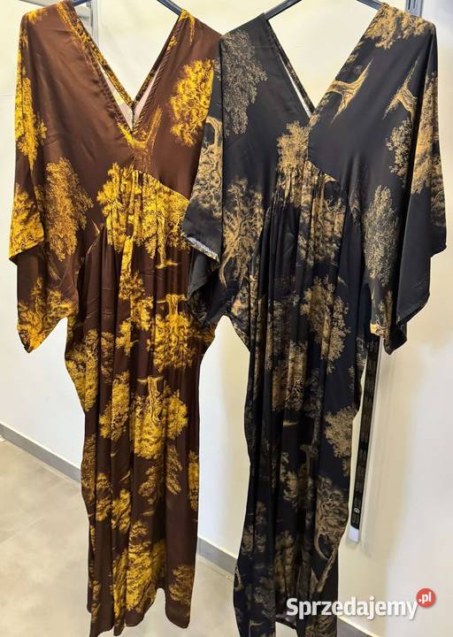 Sukienka maxi jedwab drzewko szczęścia różne Warszawa