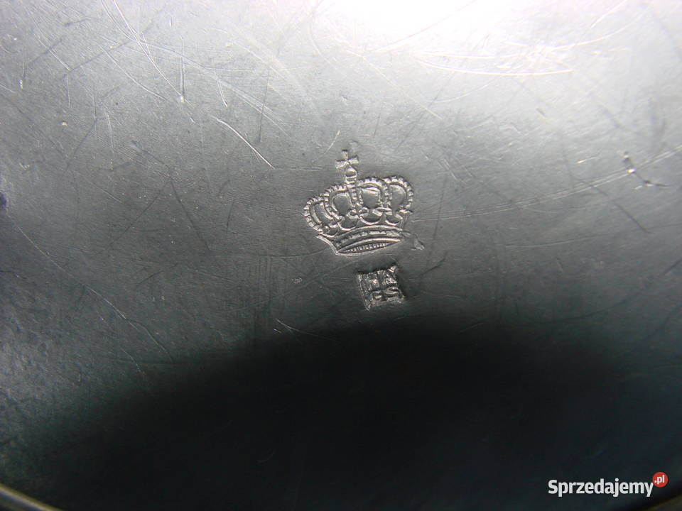 stara cynowa lampa elektryczna sygnowana Kolekcje Pruszcz Gdański