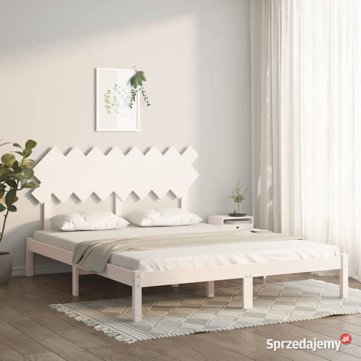 Rama łóżka biała lite drewno 160x200 WM3104879 Warszawa
