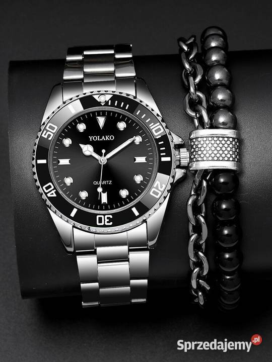 Zegarek kwarcowy czarna tarcza i bransoletka na lubuskie Gorzów Wielkopolski