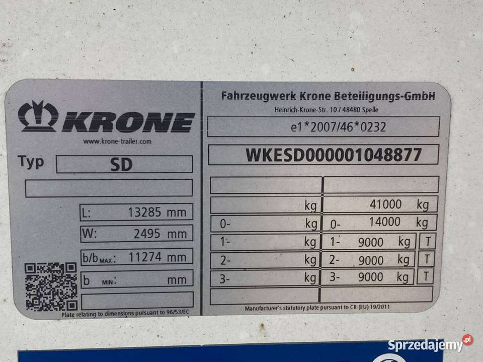 pod kontener Krone sd Rok produkcji 2022