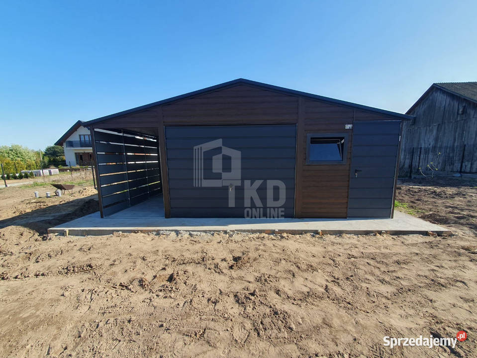 Garaż Blaszany 5x6 wiata 15x6 Brama okno drzwi Nowogard