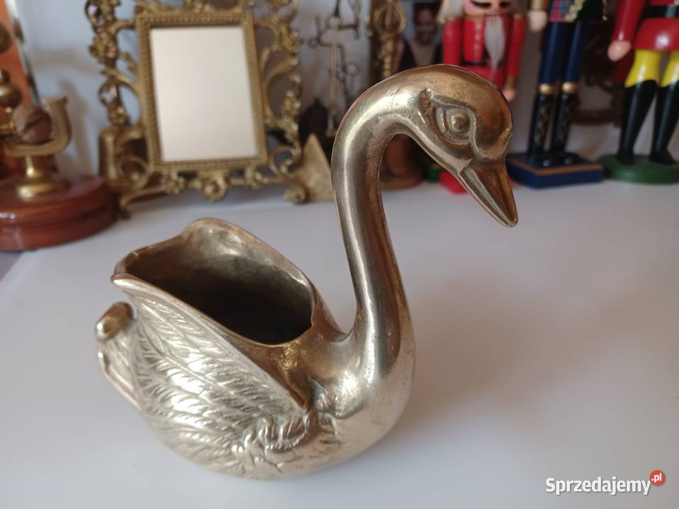 Żardiniera mosiężna Łabędź Pozostałe Poznań