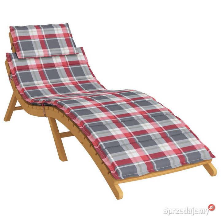 Poduszka na leżak czerwona krata 186x58x3 Warszawa sprzedam