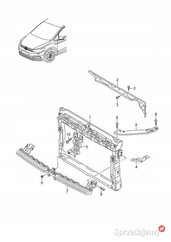 Wspornik Dolny Zderzaka Vw Touran II 5TA805705A Pleszew sprzedam