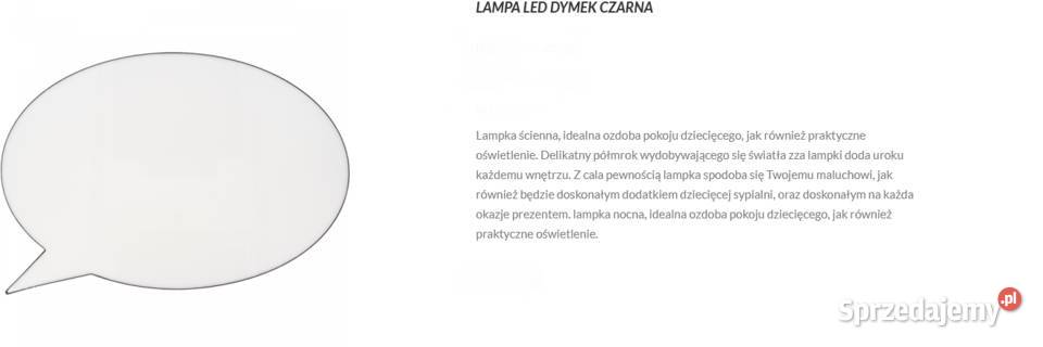 Ozdoba na ścianę Emoji Dymek z tekstem Lampa Szczecin sprzedam