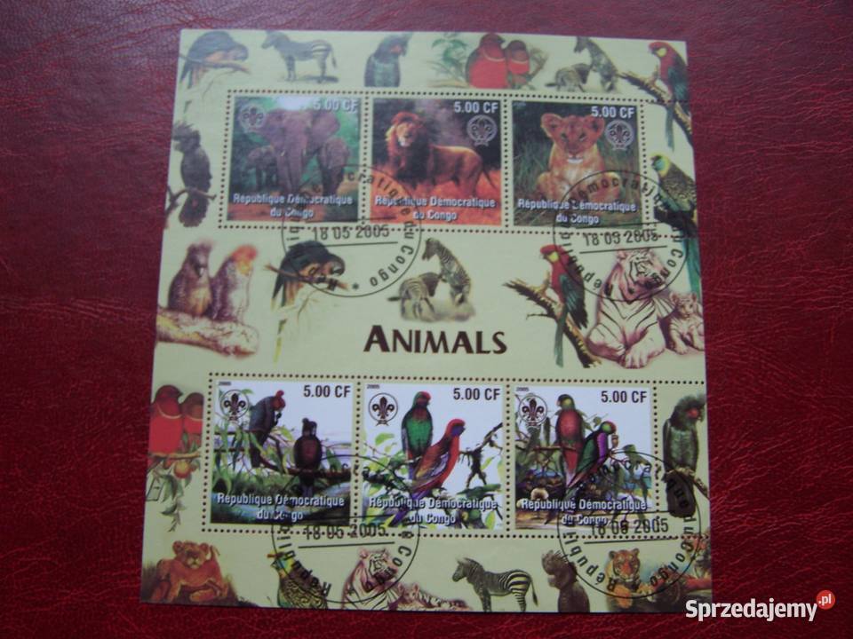 Kongo 2005 CTO Fauna Ptaki Filatelistyka Tychy